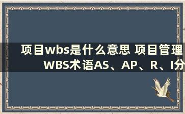 项目wbs是什么意思 项目管理WBS术语AS、AP、R、I分别是什么意思